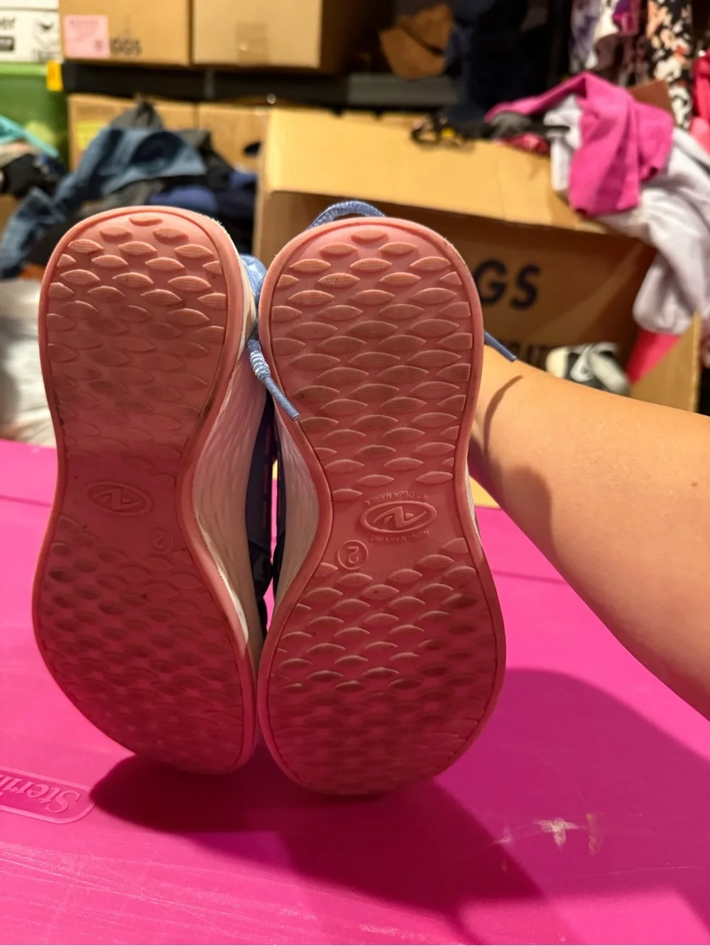 Athletic works size 2 girls sneakers